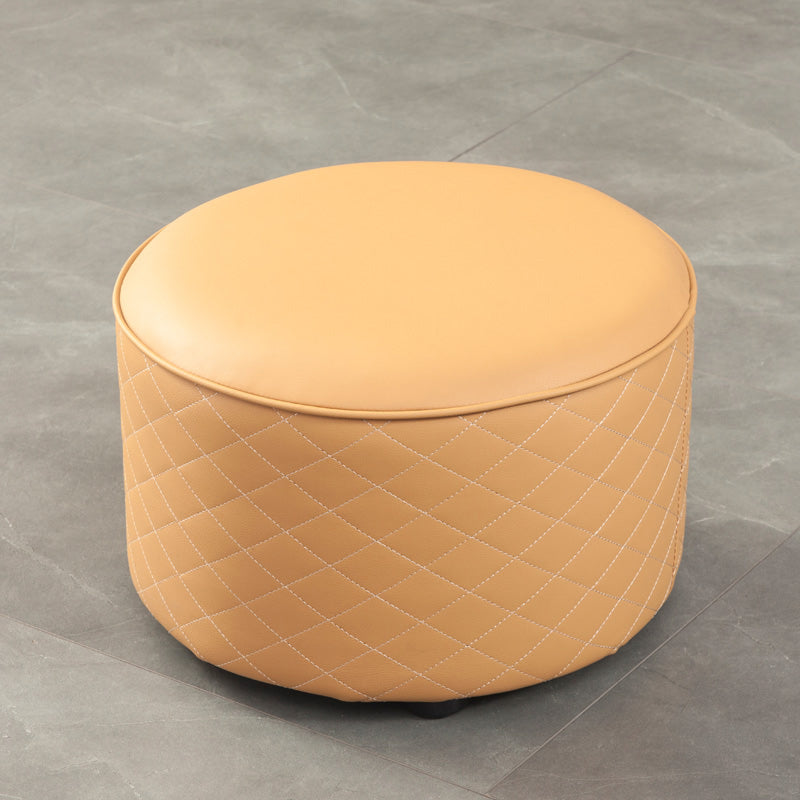 Modern Leather Pouf Water Resistant Round Pouf for Home Decor