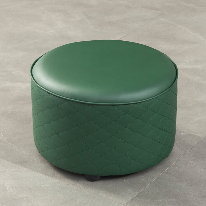Modern Leather Pouf Water Resistant Round Pouf for Home Decor