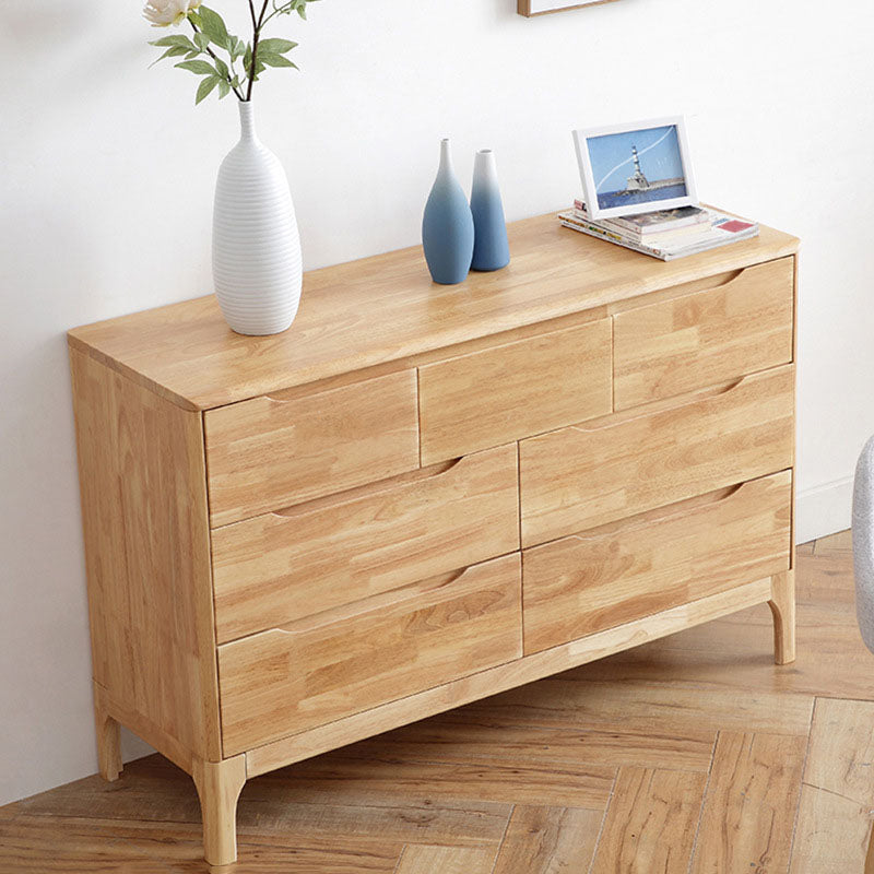 Rubber Wood Contemporary Storage Chest Bedroom Chest with Drawers