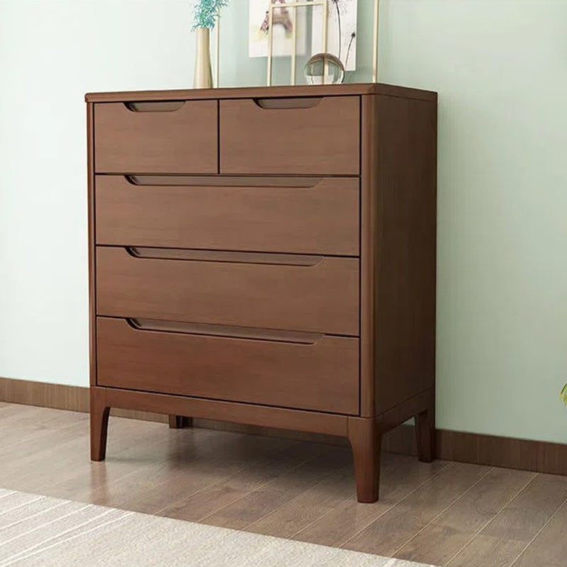 Rubber Wood Contemporary Storage Chest Bedroom Chest with Drawers