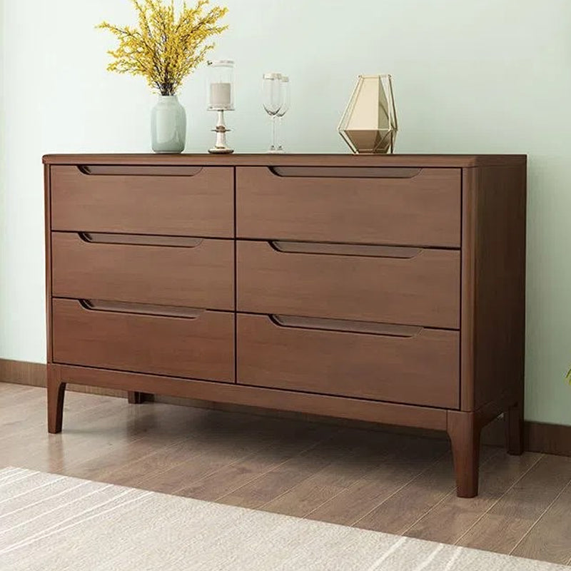 Rubber Wood Contemporary Storage Chest Bedroom Chest with Drawers