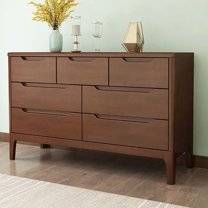 Rubber Wood Contemporary Storage Chest Bedroom Chest with Drawers