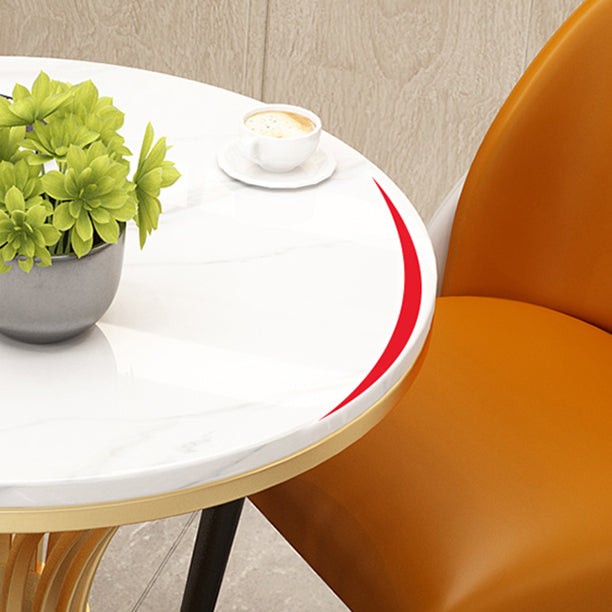 Polished Finish Stone Top Table Set for Home 1/2/3/4/5 Pieces Modern Dinette Set