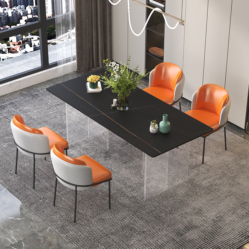 Modern Stone Top Dining Table Set 1/2/5 Pieces Dinette Set for Kitchen