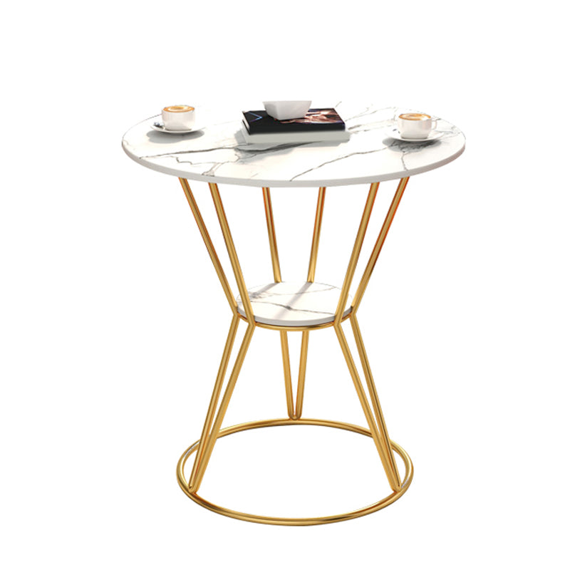 White Stone Top Dining Table Set 1/2/4 Pieces Modern Dinette Set