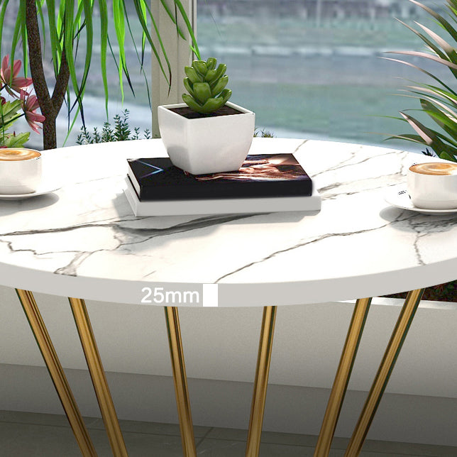 White Stone Top Dining Table Set 1/2/4 Pieces Modern Dinette Set