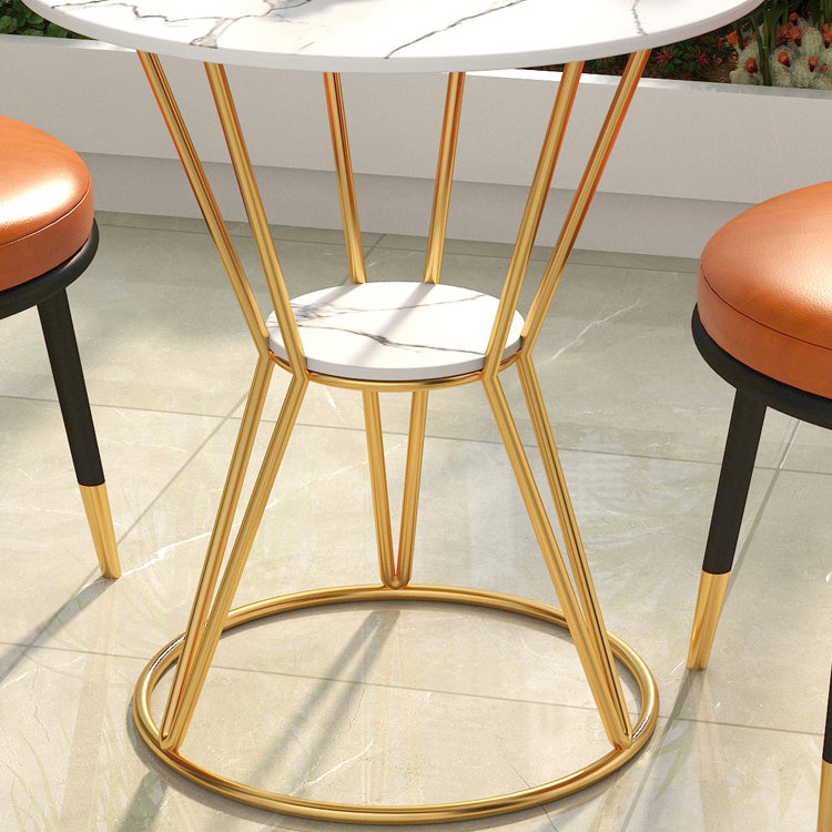 White Stone Top Dining Table Set 1/2/4 Pieces Modern Dinette Set