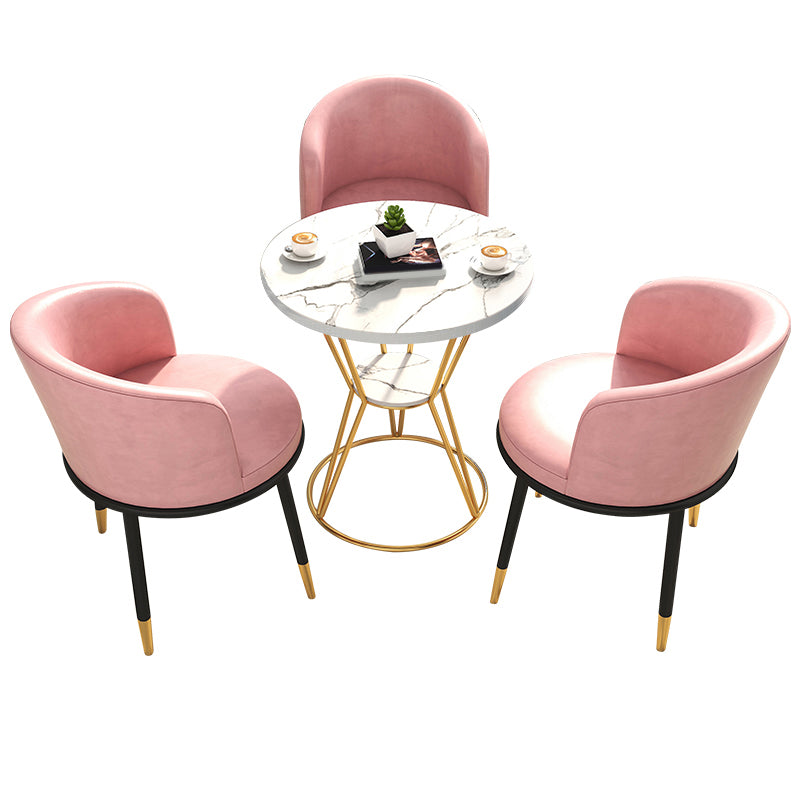 White Stone Top Dining Table Set 1/2/4 Pieces Modern Dinette Set