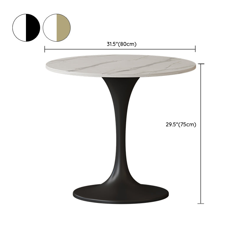 Round Dining Table Set with Metal Base 1/5 Pieces Modern Dinette Set for Kitchen