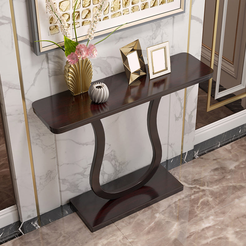 33.46" Tall Console Table 1-shelf Solid Wood Accent Table for Hall