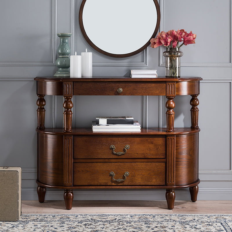 Mid-Century Modern Console Accent Table Antique Finish Console Table