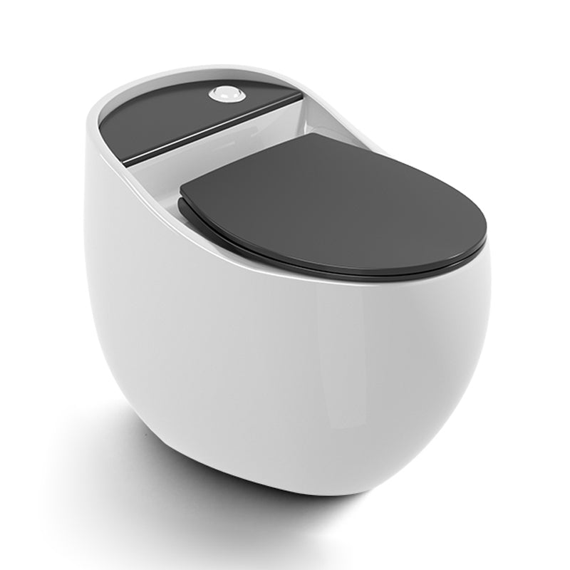 Modern Siphon Jet Toilet Bowl Round Flush Toilet with Seat for Bathroom