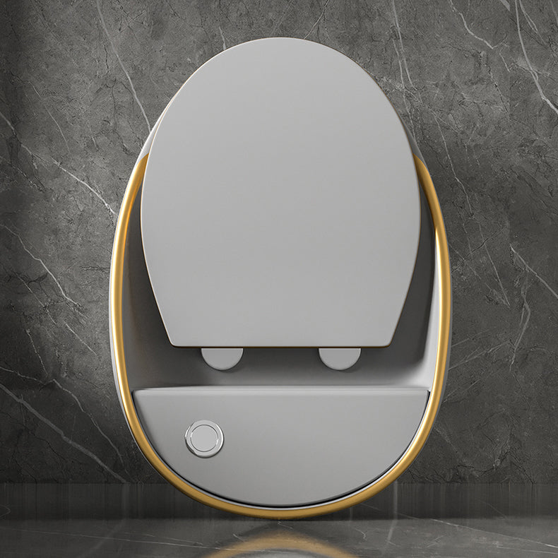 Modern Siphon Jet Toilet Bowl Round Flush Toilet with Seat for Bathroom