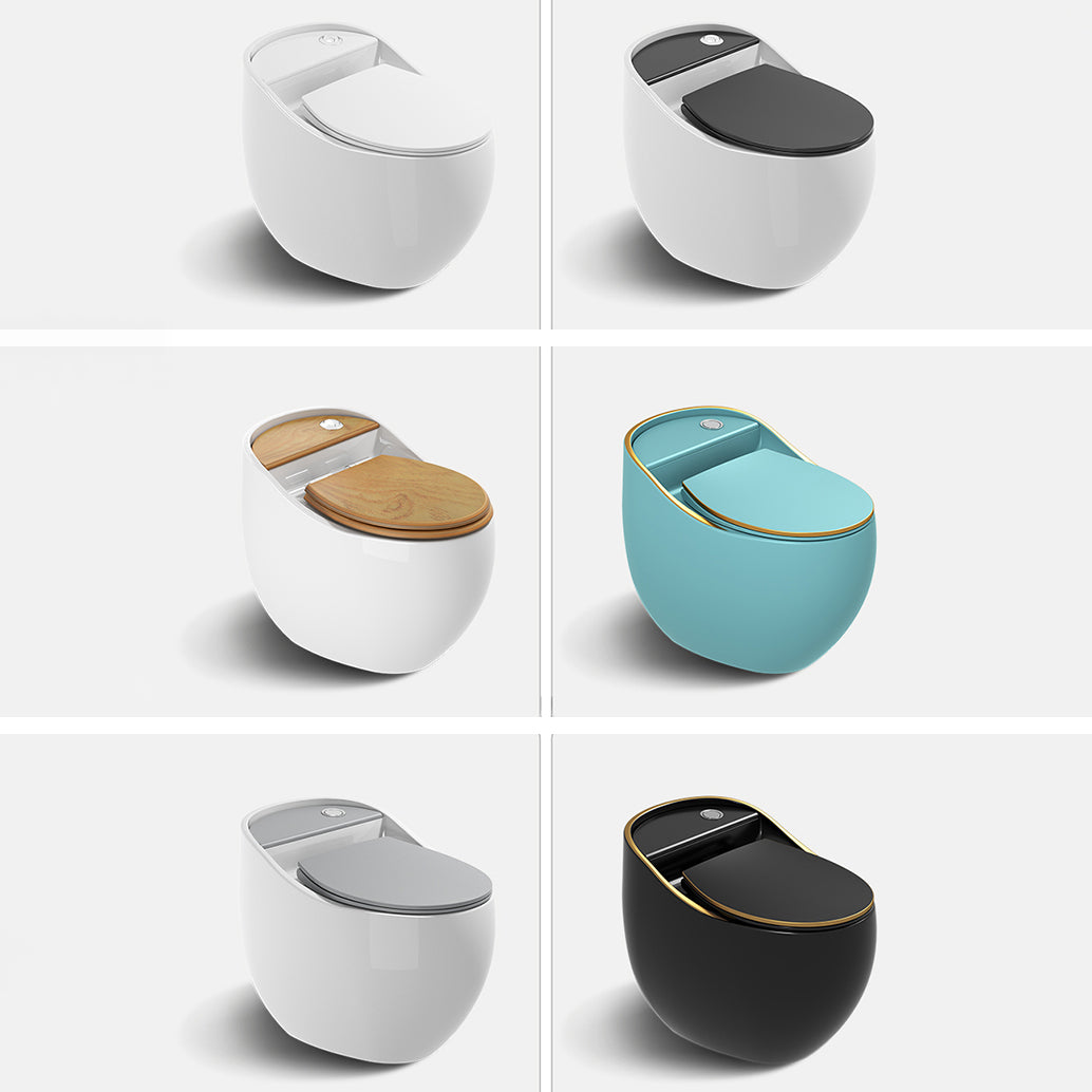 Modern Siphon Jet Toilet Bowl Round Flush Toilet with Seat for Bathroom
