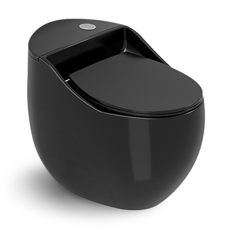Round-Front Flush Toilet Ceramic Modern One-Piece Toilet with Slow Close Seat
