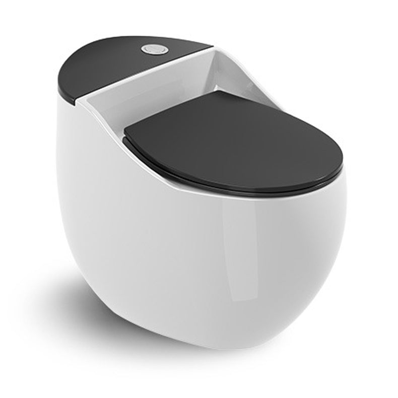 Round-Front Flush Toilet Ceramic Modern One-Piece Toilet with Slow Close Seat