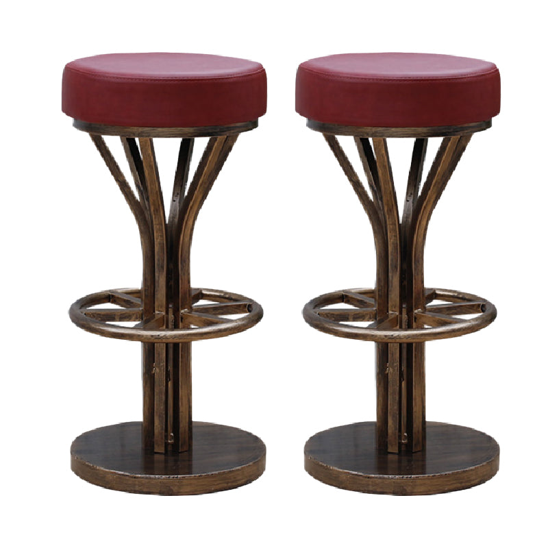 Industrial Style Counter Stool with Round Seat Metal Bar Stool