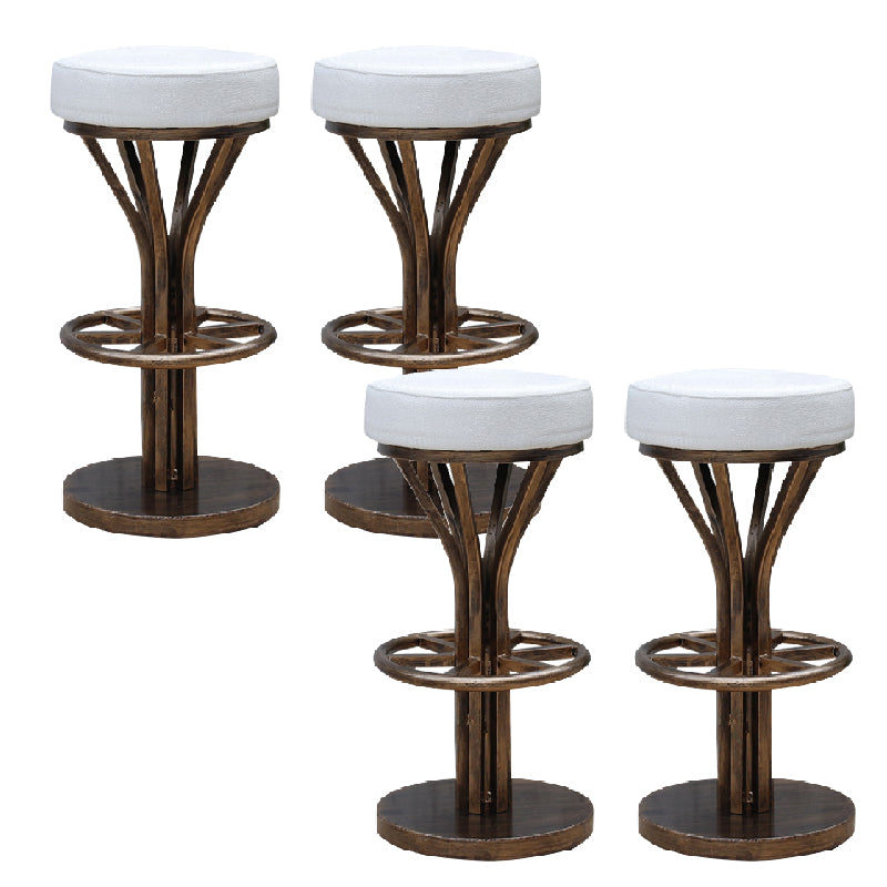 Industrial Style Counter Stool with Round Seat Metal Bar Stool