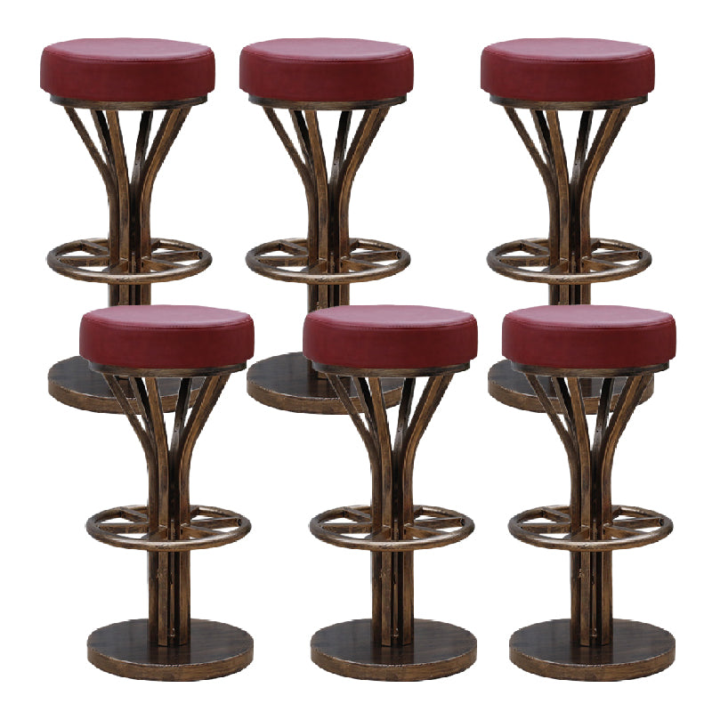 Industrial Style Counter Stool with Round Seat Metal Bar Stool