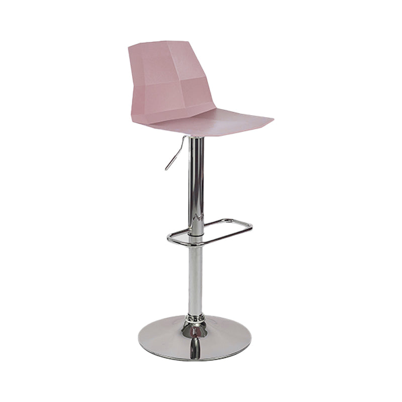 Industrial Backrest Armless Counter Stool Adjustable Iron Stool with Plastic Cushion