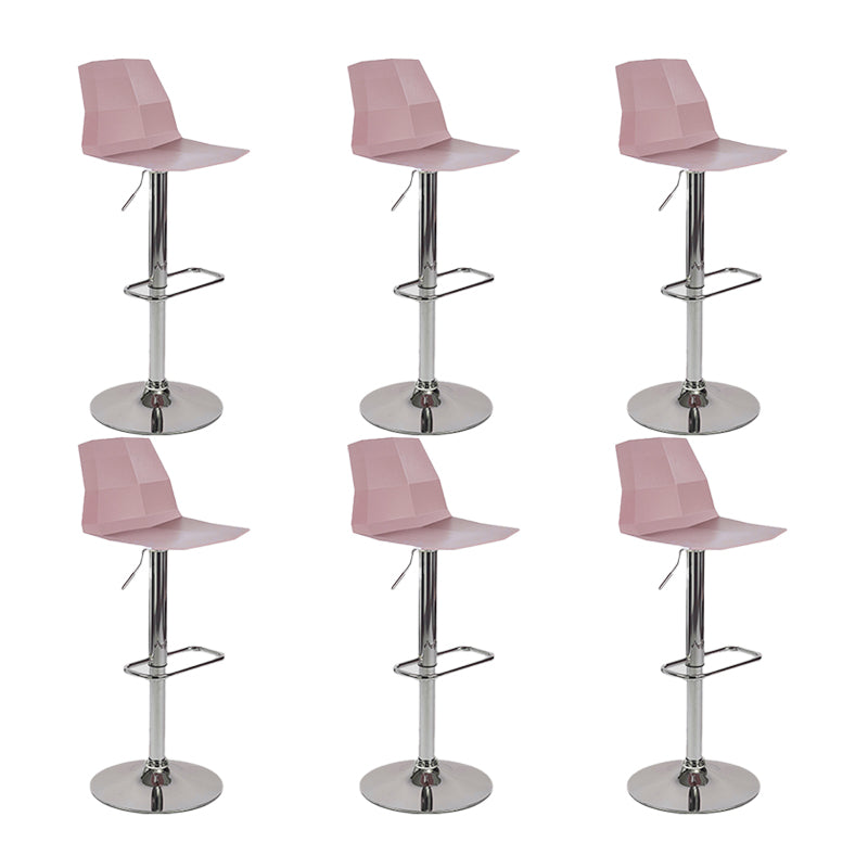 Industrial Backrest Armless Counter Stool Adjustable Iron Stool with Plastic Cushion