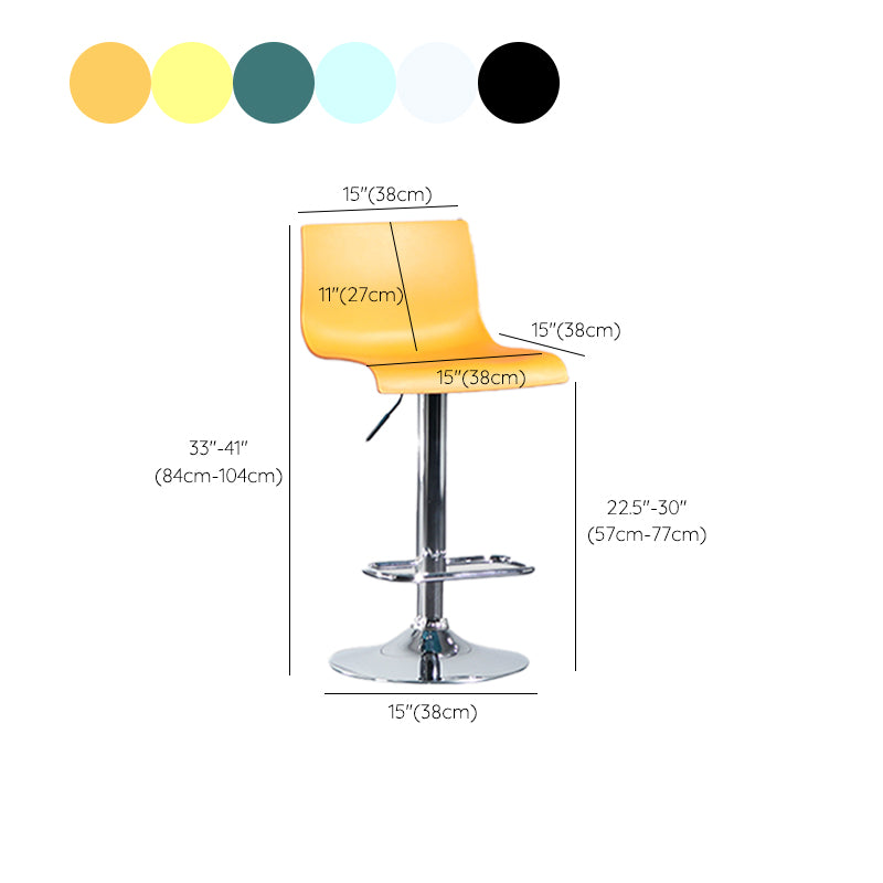 Industrial Backrest Armless Counter Stool Adjustable Iron Stool with Plastic Cushion