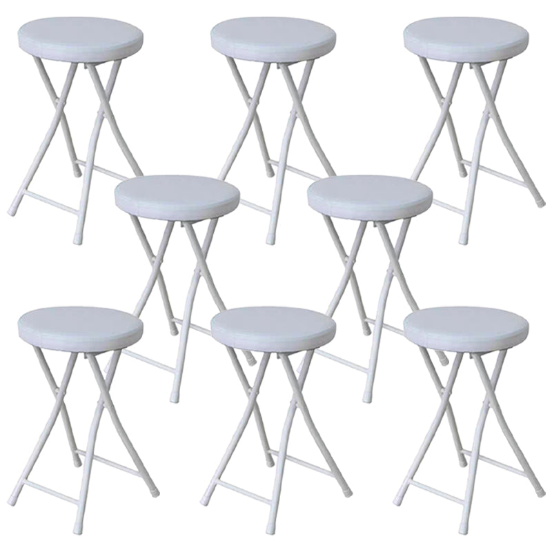 Modern Counter Chair Foldable Bistro Round Shape Cushion Chair with Metal 4 Legs