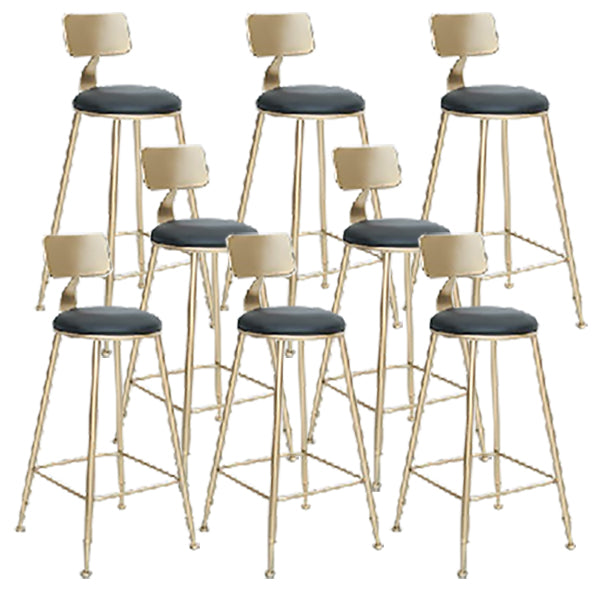 Nordic Bar-stool Round Seat Counter Bar Stool with Metal Legs