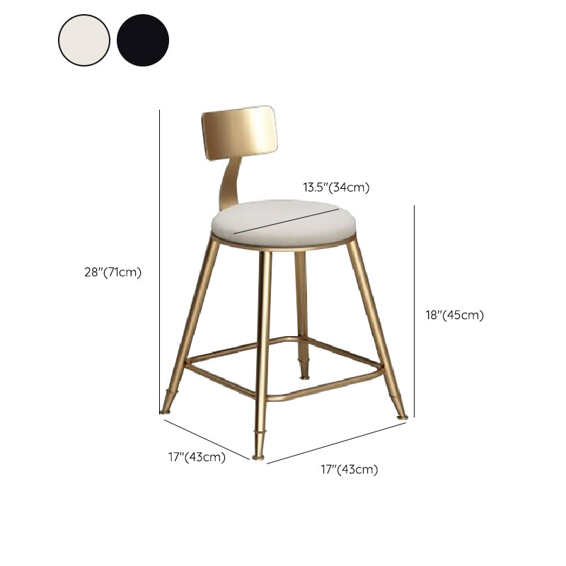 Nordic Bar-stool Round Seat Counter Bar Stool with Metal Legs