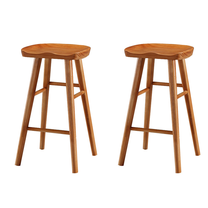 Contemporary Solid Wood Bar Stool Backless Bar Stool for Home Use