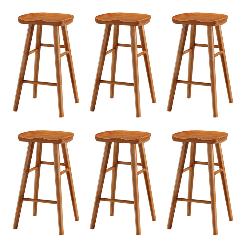 Contemporary Solid Wood Bar Stool Backless Bar Stool for Home Use
