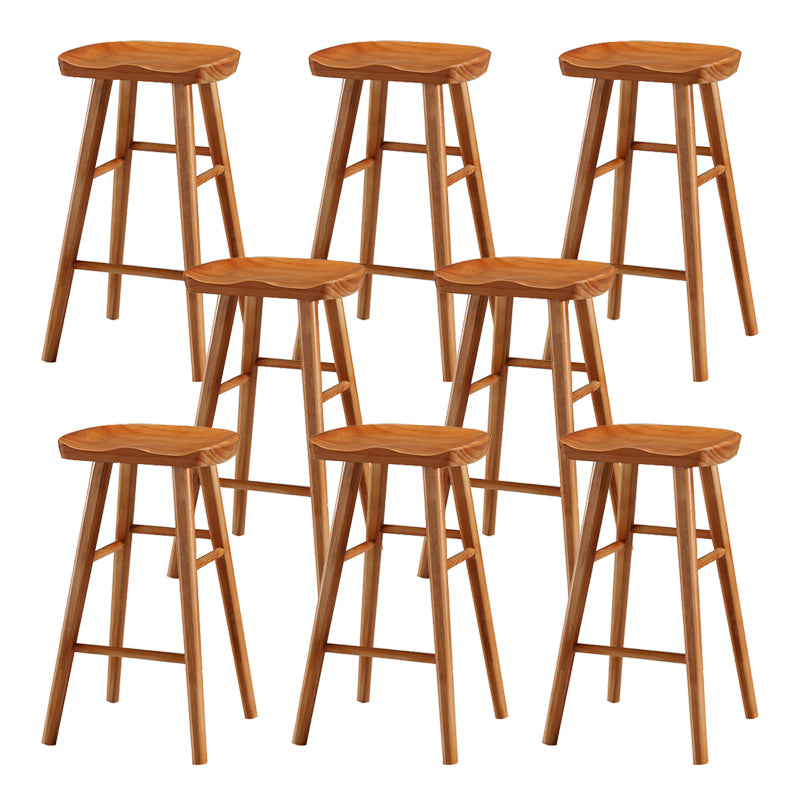 Contemporary Solid Wood Bar Stool Backless Bar Stool for Home Use
