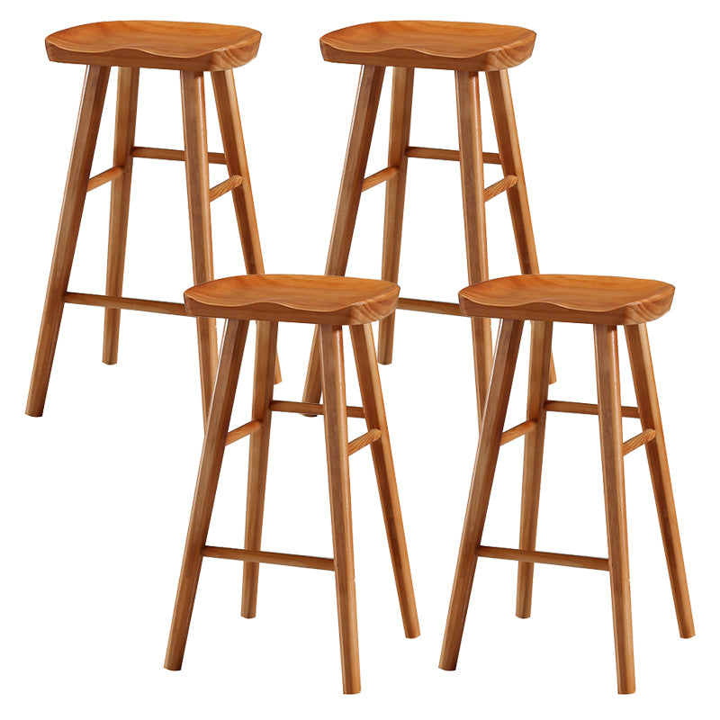 Contemporary Solid Wood Bar Stool Backless Bar Stool for Home Use