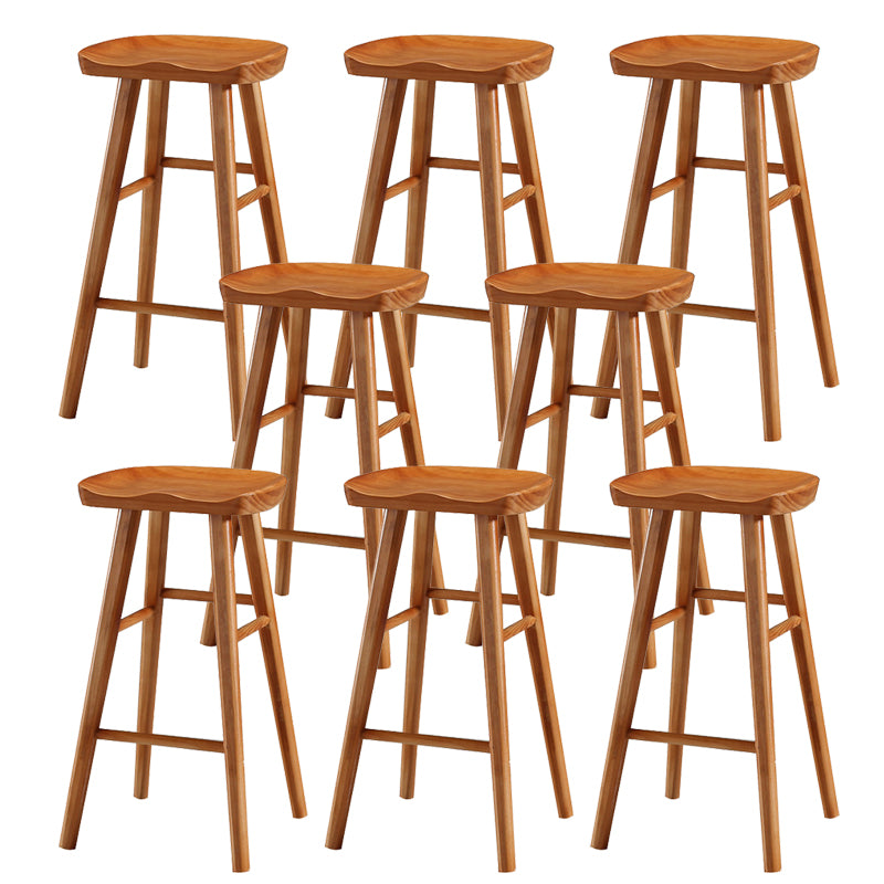 Contemporary Solid Wood Bar Stool Backless Bar Stool for Home Use