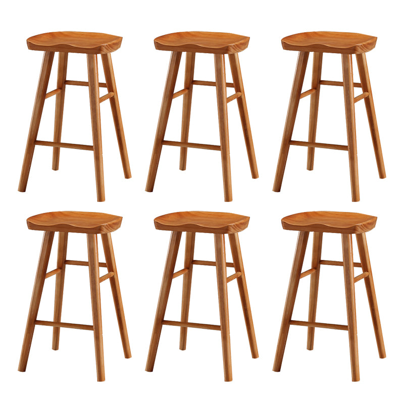 Contemporary Solid Wood Bar Stool Backless Bar Stool for Home Use
