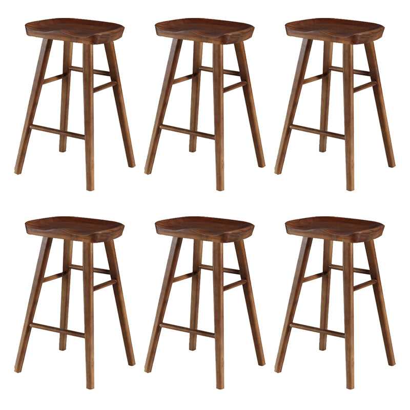 Contemporary Solid Wood Bar Stool Backless Bar Stool for Home Use
