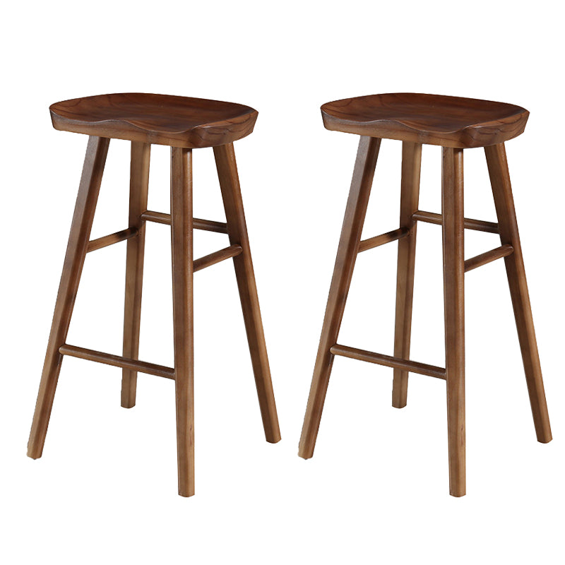 Contemporary Solid Wood Bar Stool Backless Bar Stool for Home Use