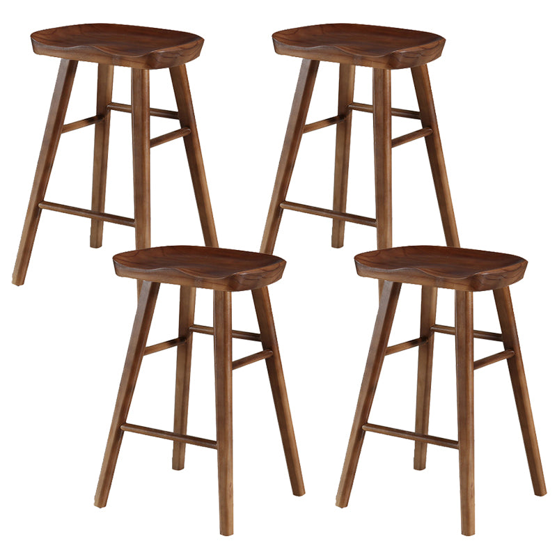 Contemporary Solid Wood Bar Stool Backless Bar Stool for Home Use