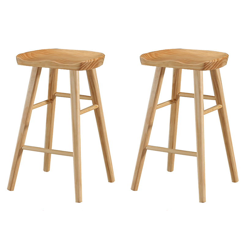 Contemporary Solid Wood Bar Stool Backless Bar Stool for Home Use