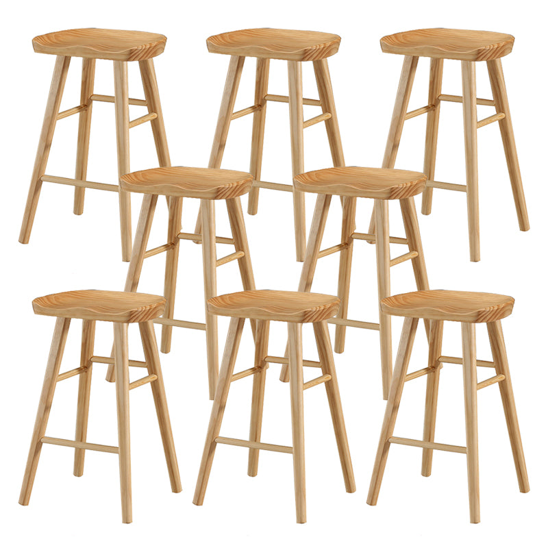 Contemporary Solid Wood Bar Stool Backless Bar Stool for Home Use
