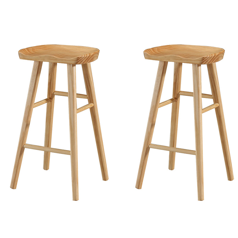 Contemporary Solid Wood Bar Stool Backless Bar Stool for Home Use