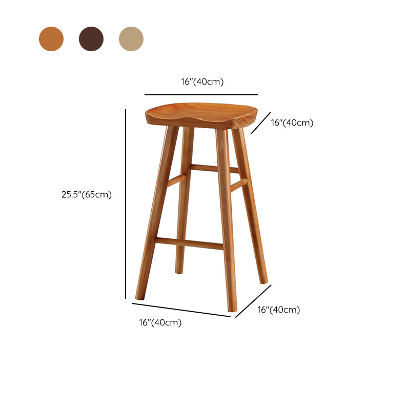 Contemporary Solid Wood Bar Stool Backless Bar Stool for Home Use