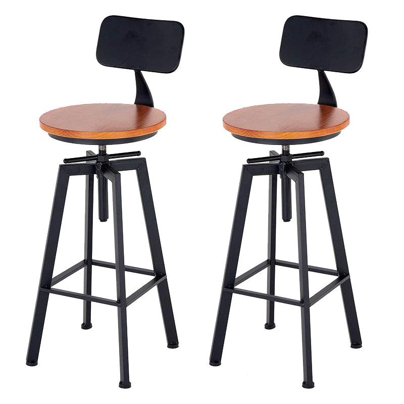 Industrial Adjustable Height Bar Stool Metal Counter-height Stool for Kitchen