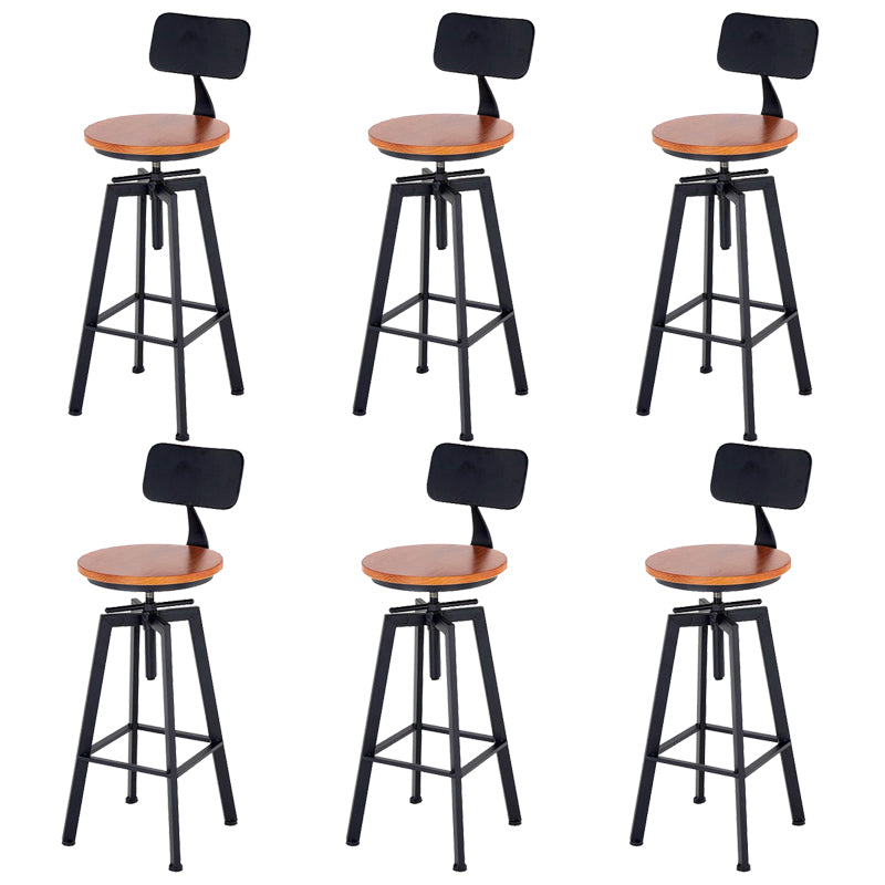 Industrial Adjustable Height Bar Stool Metal Counter-height Stool for Kitchen