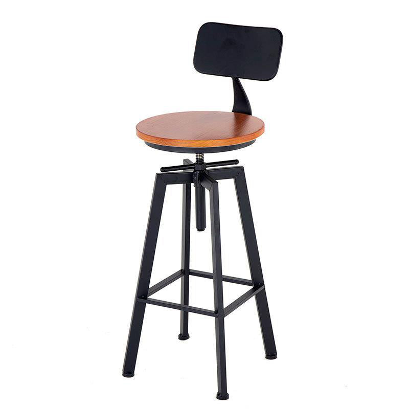 Industrial Adjustable Height Bar Stool Metal Counter-height Stool for Kitchen