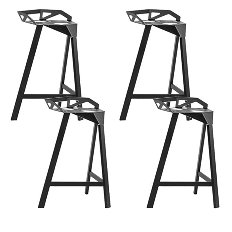 Industrial Low Back Counter Stools Metal Counter Height Stools for Home Use