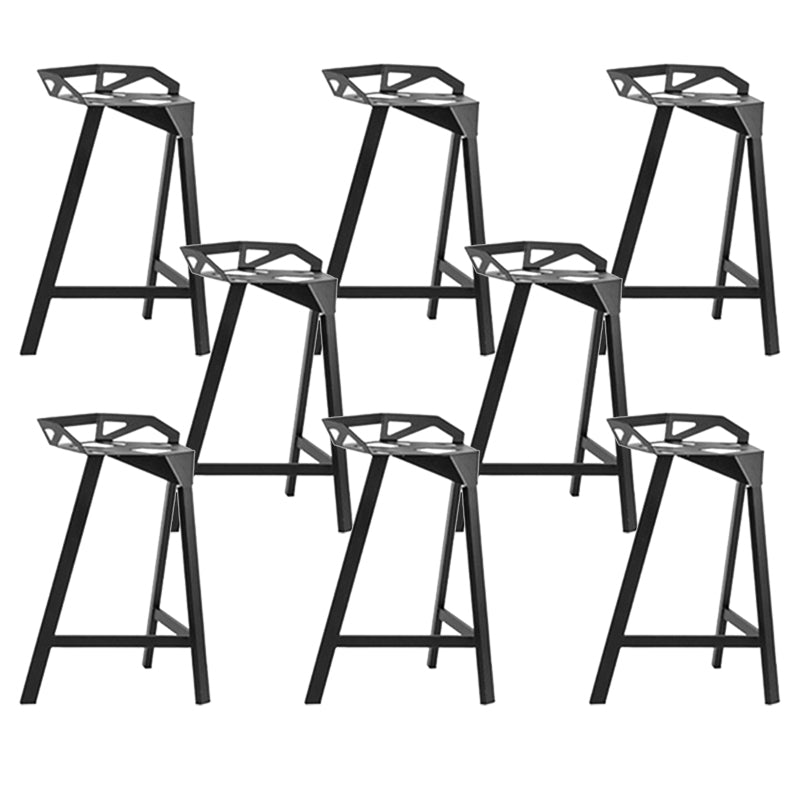 Industrial Low Back Counter Stools Metal Counter Height Stools for Home Use