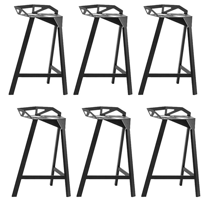 Industrial Low Back Counter Stools Metal Counter Height Stools for Home Use