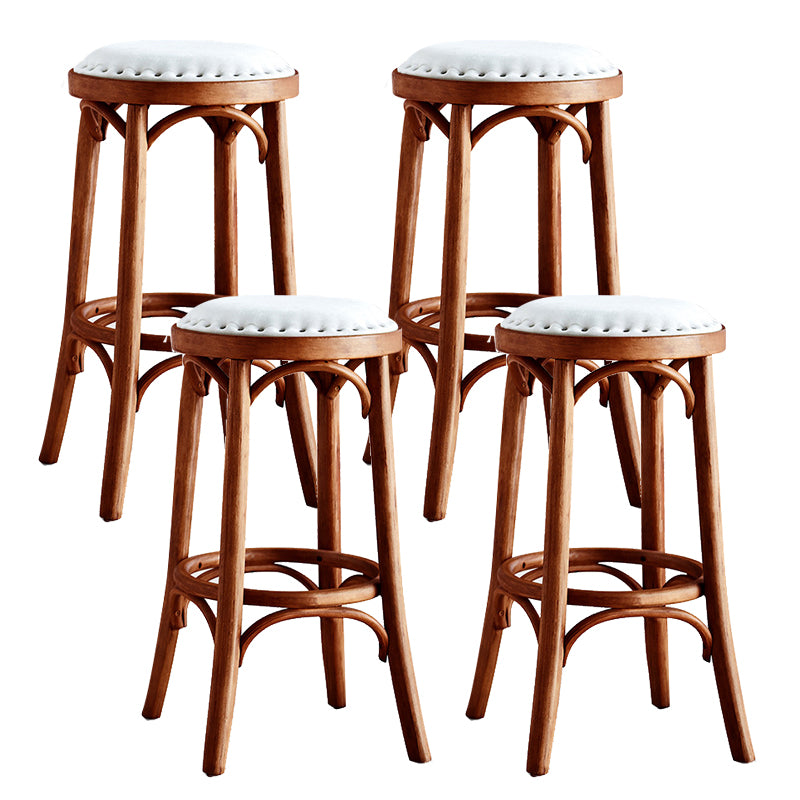 Industrial Solid Wood Counter Stool Velvet Counter Height Stools for Home Use