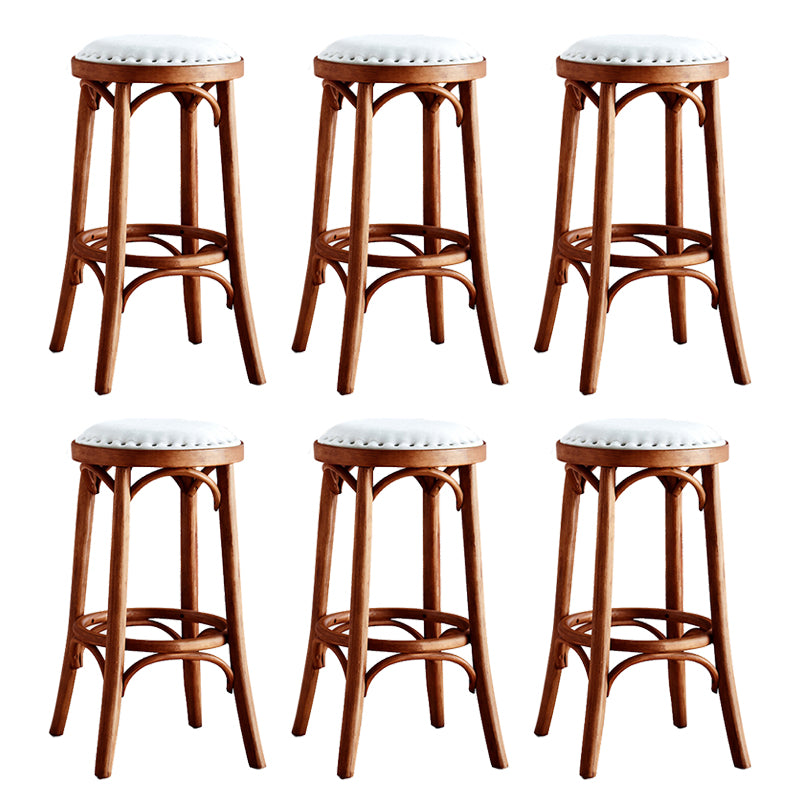 Industrial Solid Wood Counter Stool Velvet Counter Height Stools for Home Use